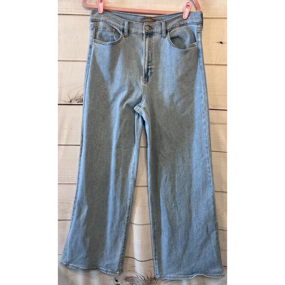 JUSTUSA Women's Light Wash Jeans Size 32 Wide Leg - Picture 1 of 4